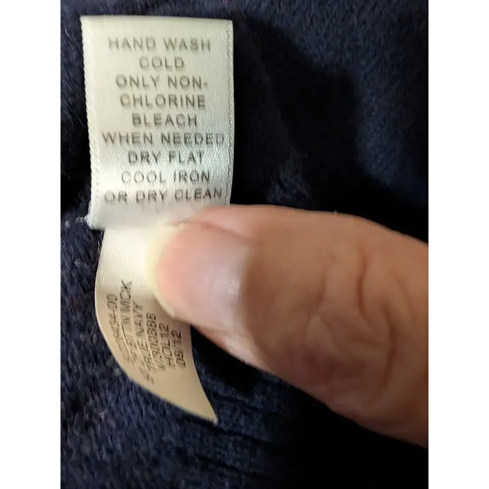 Banana Republic Merino Wool Navy Men's Ribbed Sweater Lightweight L (644)